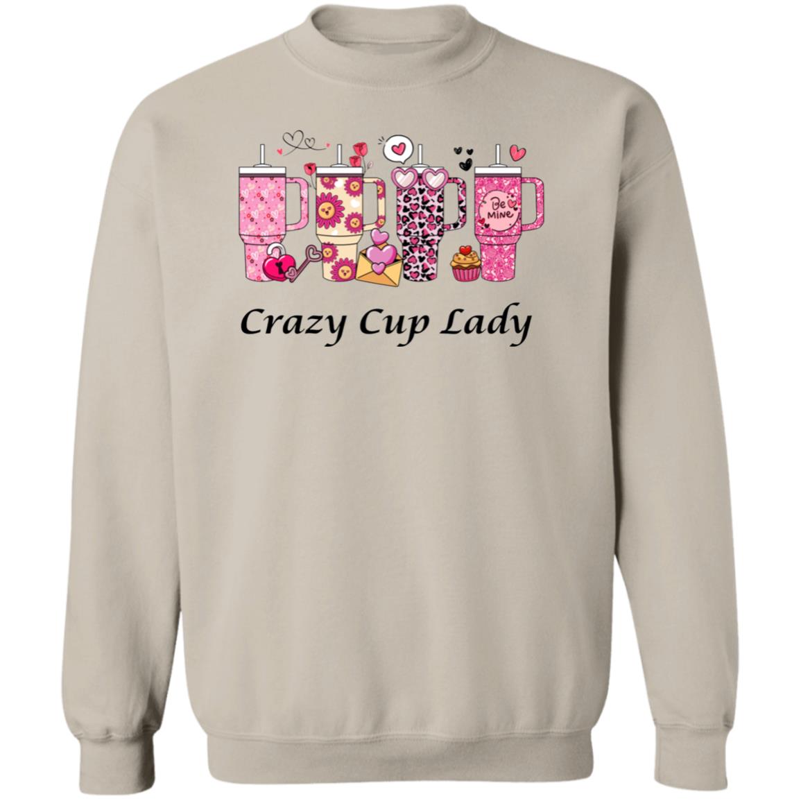 Crazy Cup Lady Crewneck Pullover Sweatshirt