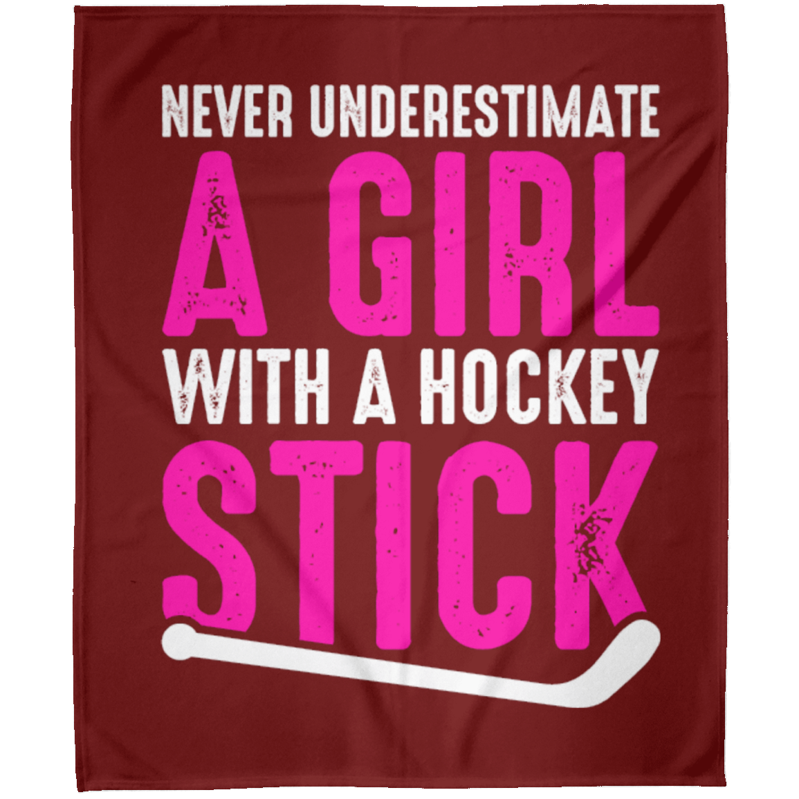 Never Underestimate A Girl With A Hockey Stick Arctic Fleece Blanket 50x60