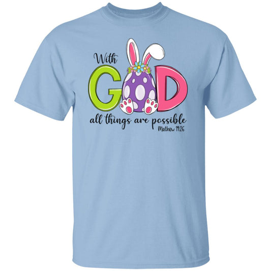 With God All Things Are Possible Easter  5.3 oz. T-Shirt