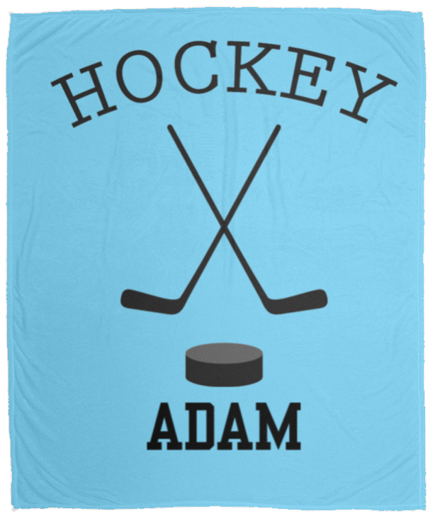 Hockey Personalized Plush Fleece Blanket - 50x60