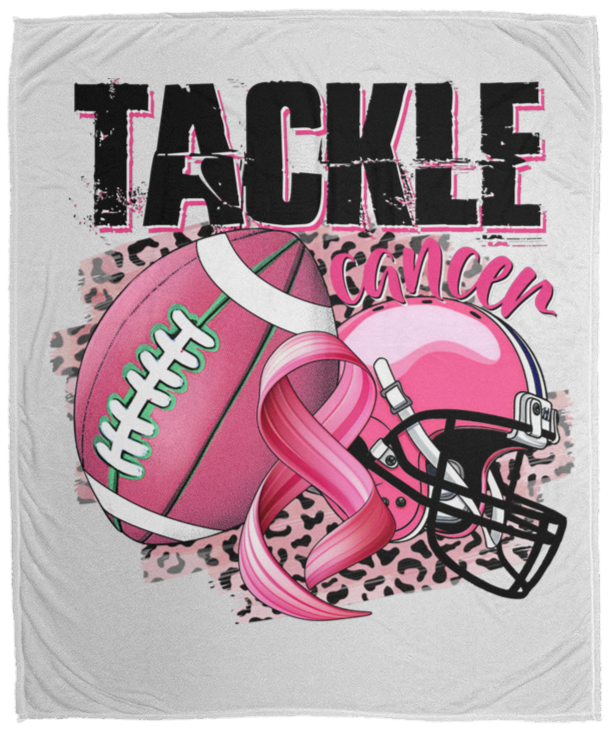 Tackle Cancer Plush Fleece Blanket - 50x60