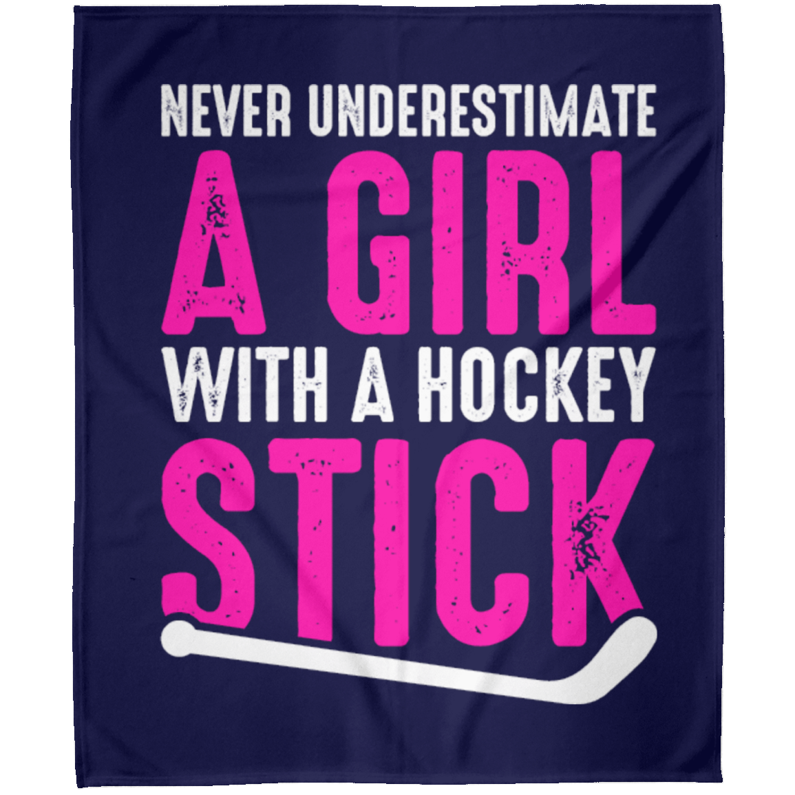 Never Underestimate A Girl With A Hockey Stick Arctic Fleece Blanket 50x60