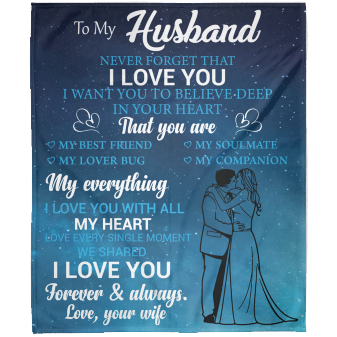 To My Husband Love Your Wife Arctic Fleece Blanket 50x60