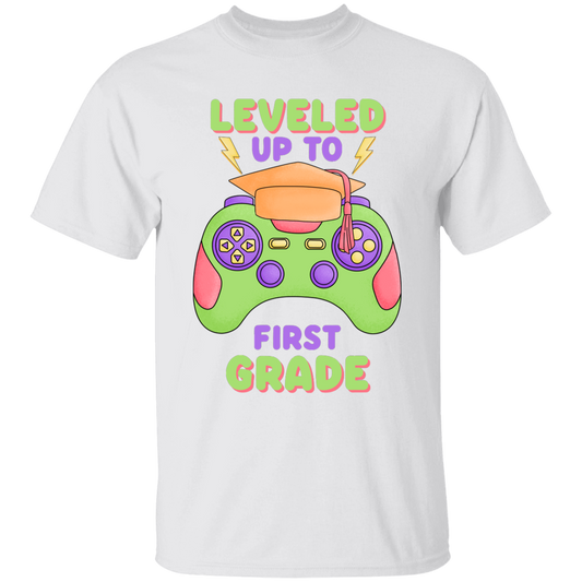 Leveled Up To First Grade Youth Cotton T-Shirt