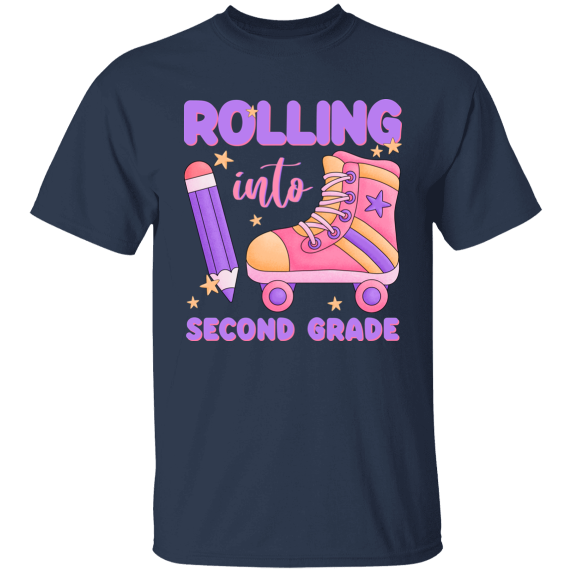 Rolling Into Second Grade Youth Cotton T-Shirt