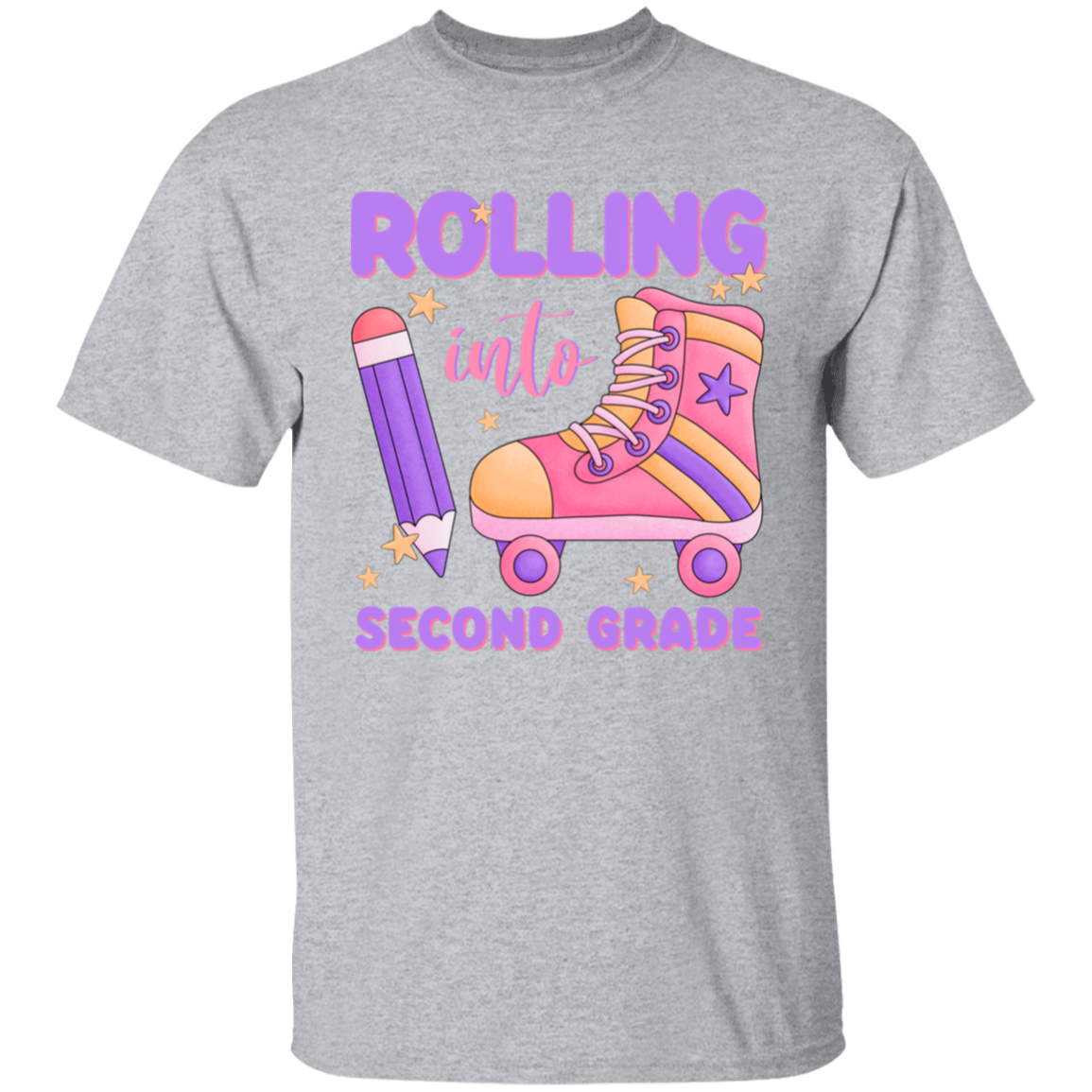 Rolling Into Second Grade Youth Cotton T-Shirt