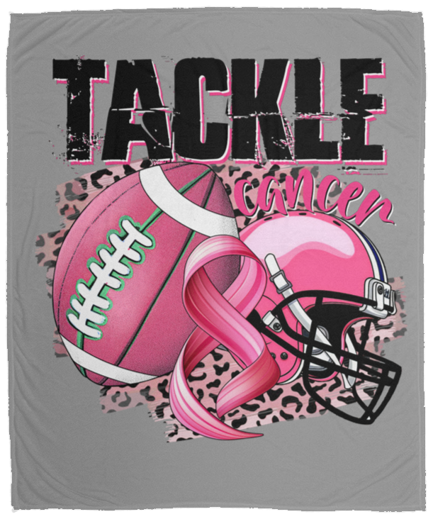 Tackle Cancer Plush Fleece Blanket - 50x60