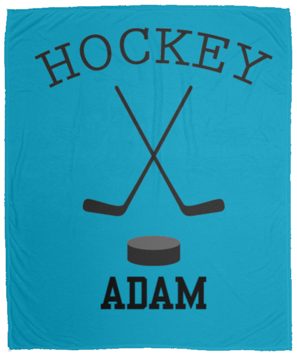 Hockey Personalized Plush Fleece Blanket - 50x60