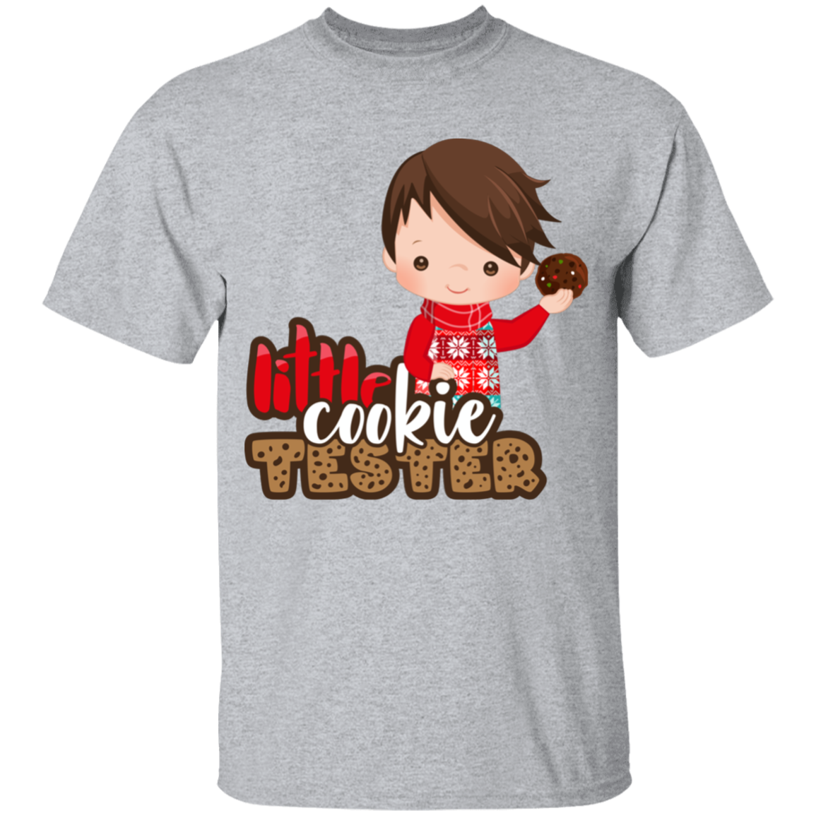 Little Cookie Test Dark Hair Boy 100% Cotton T-Shirt