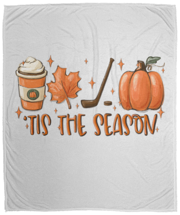 Tis The Season Hockey Plush Fleece Blanket - 50x60