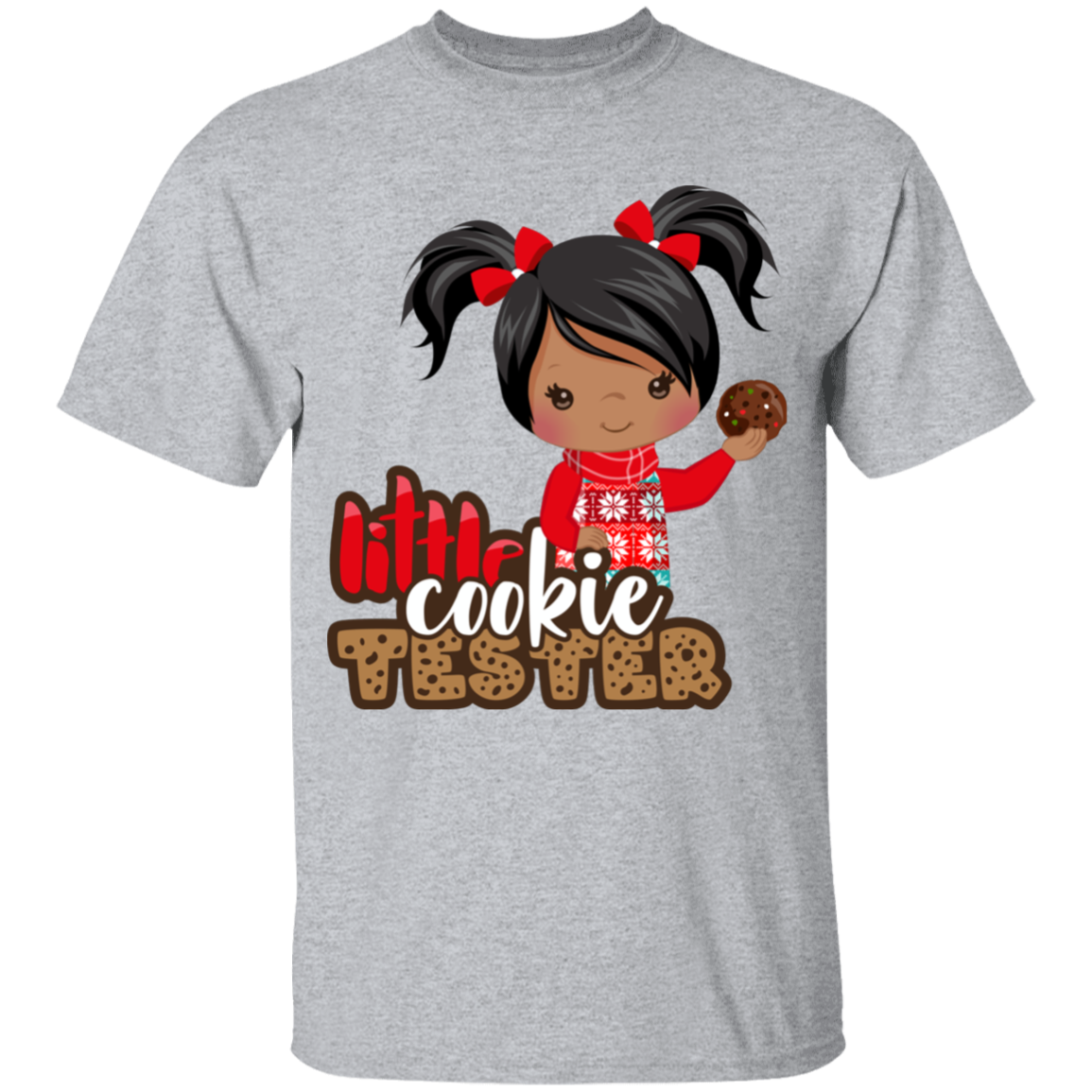 Little Cookie Tester African American Girl 100% Cotton T-Shirt