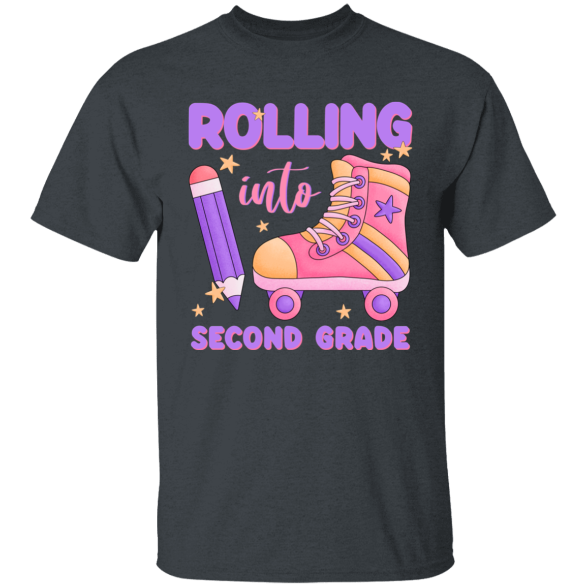 Rolling Into Second Grade Youth Cotton T-Shirt