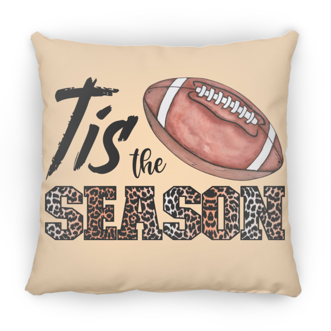 Tis the Season Football Medium Square Pillow