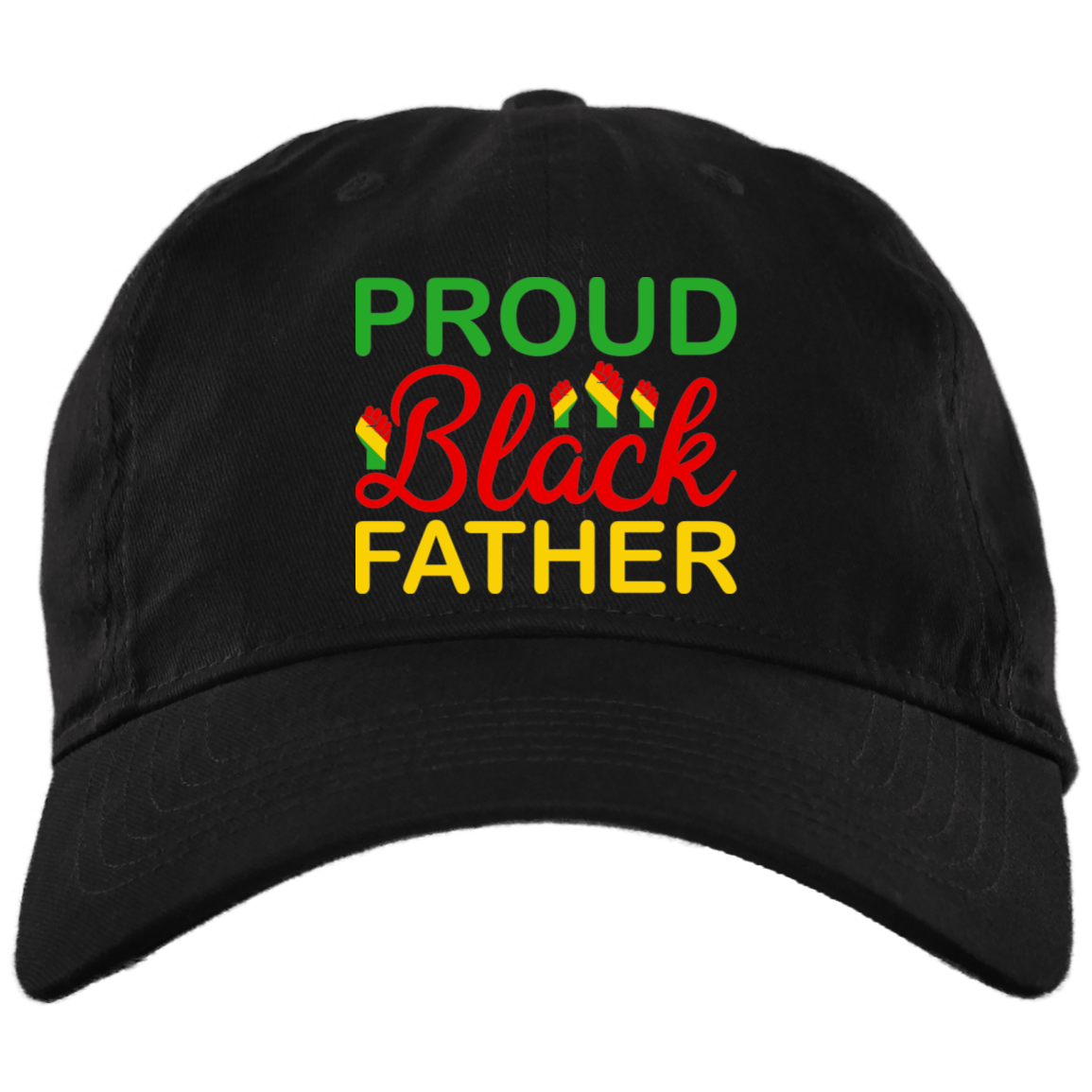 Proud Black Father Embroidered Brushed Twill Unstructured Dad Cap