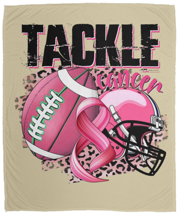 Tackle Cancer Plush Fleece Blanket - 50x60