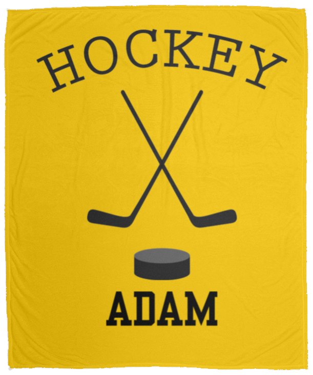 Hockey Personalized Plush Fleece Blanket - 50x60