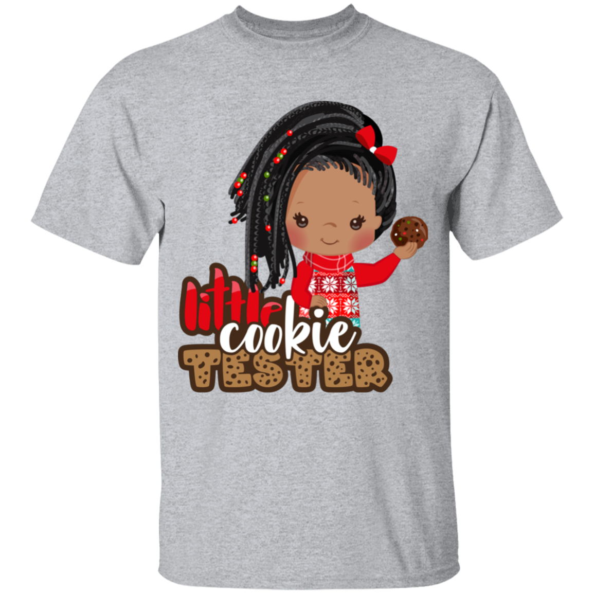 Little Cookie Tester African American Girl Cotton T-Shirt