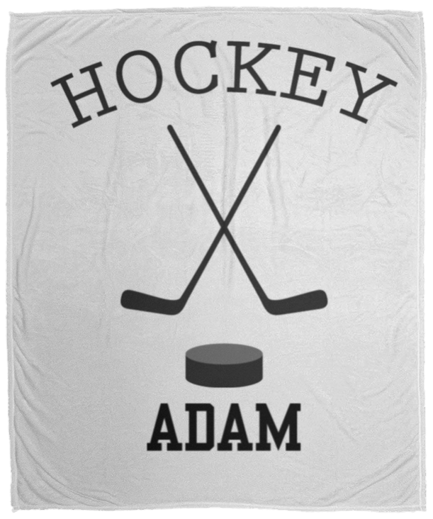 Hockey Personalized Plush Fleece Blanket - 50x60