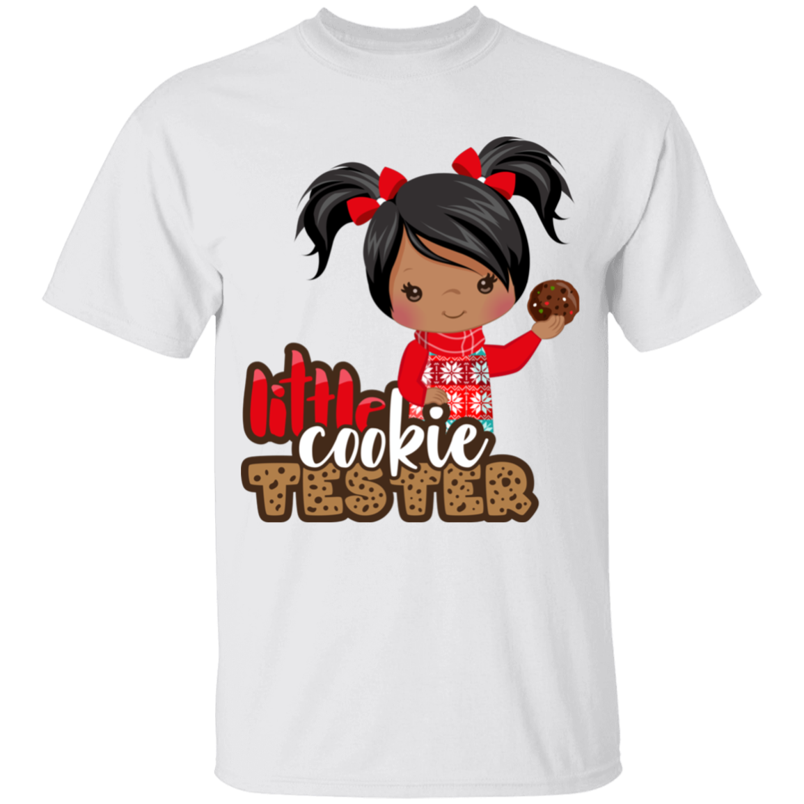 Little Cookie Tester African American Girl 100% Cotton T-Shirt