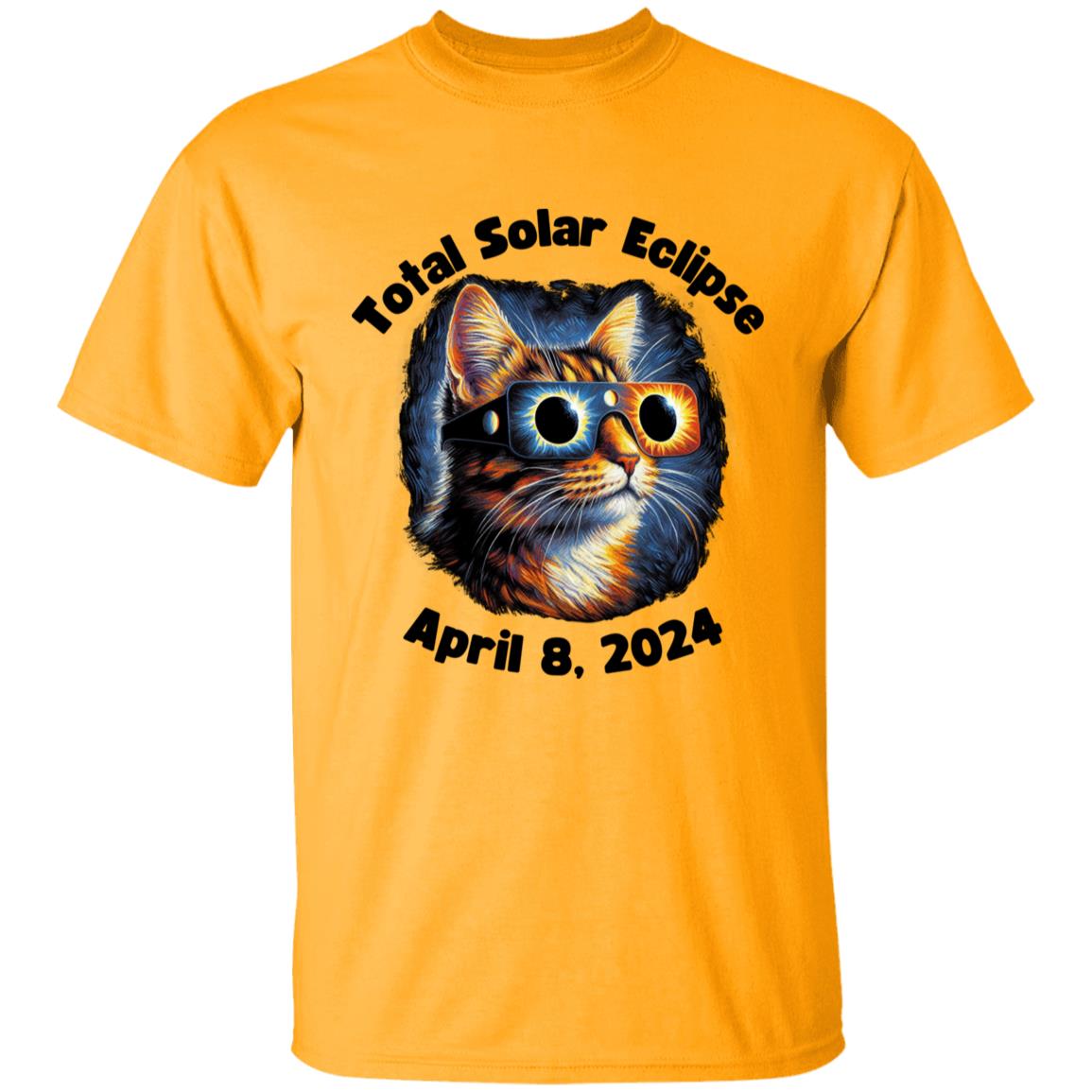 Cat Solar Eclipse Youth 5.3 oz 100% Cotton T-Shirt