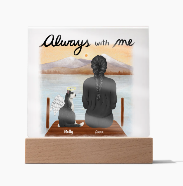 Cat Memorial Always With Me Acrylic Square Plaque
