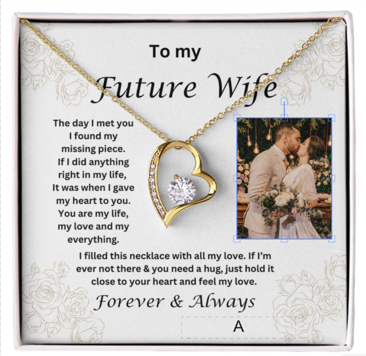 To My Future Wife - Forever Love Necklace - 18k yellow gold finish