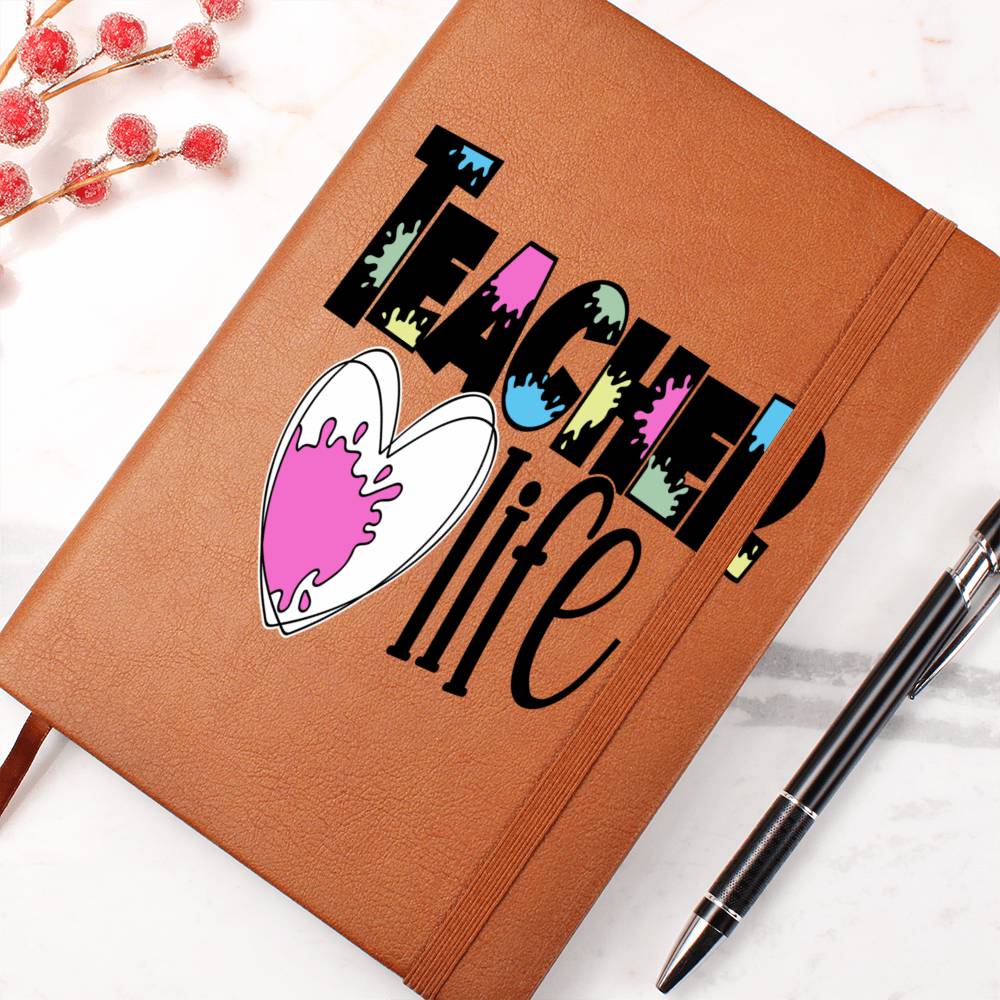 Teacher Life Blank Leather Notebook