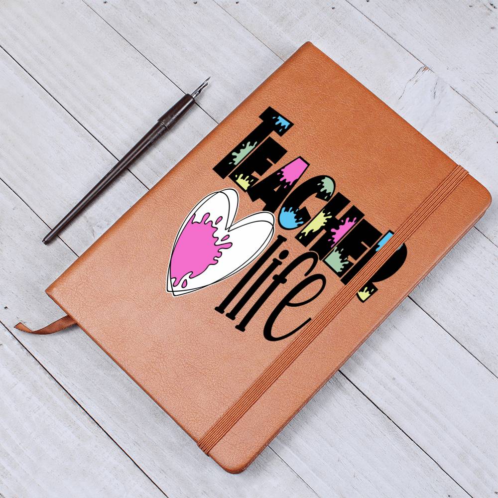 Teacher Life Blank Leather Notebook