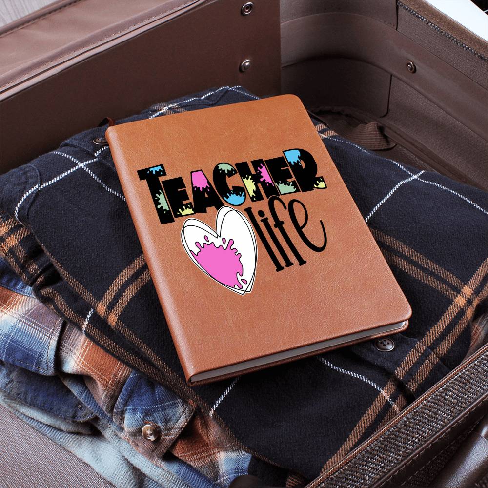 Teacher Life Blank Leather Notebook
