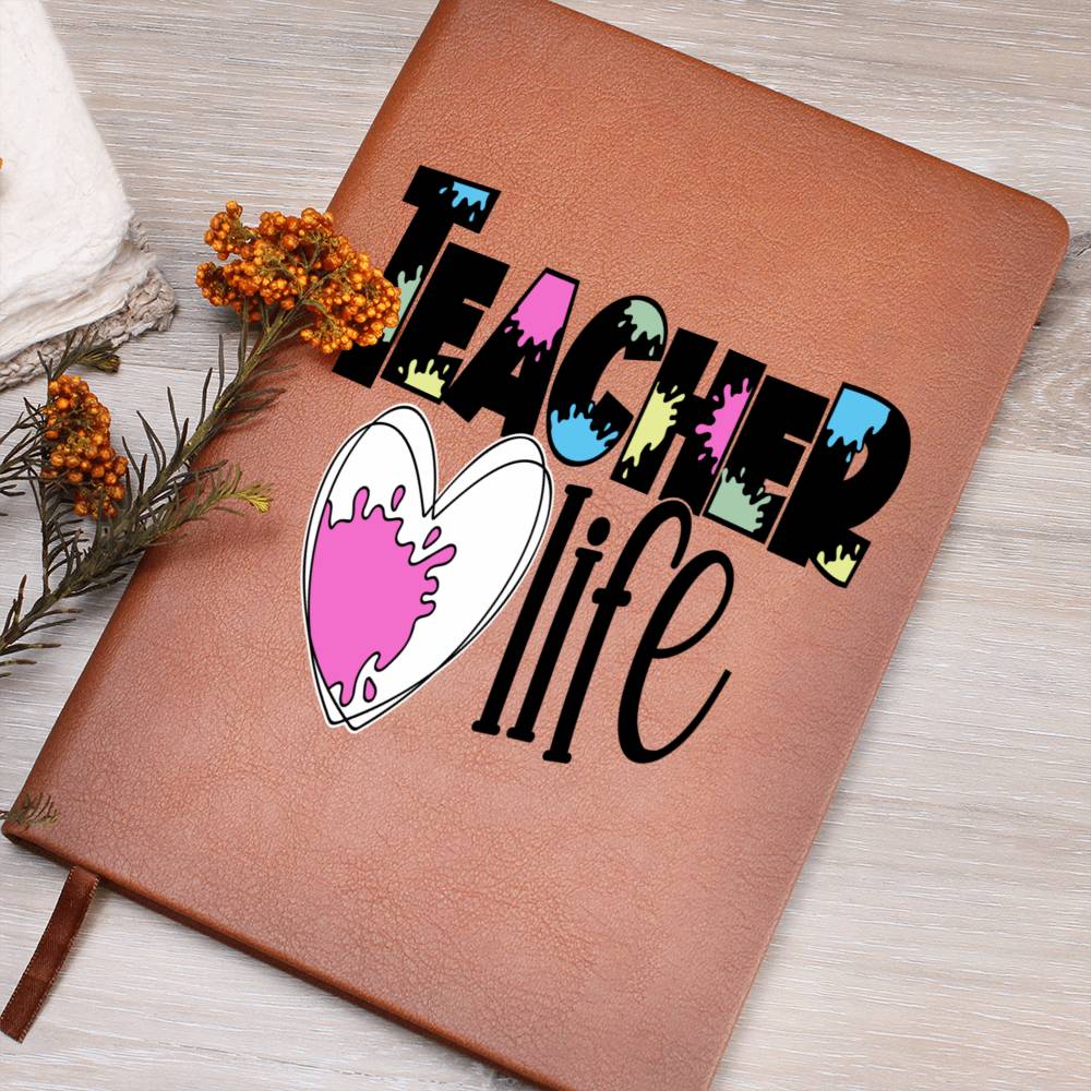 Teacher Life Blank Leather Notebook