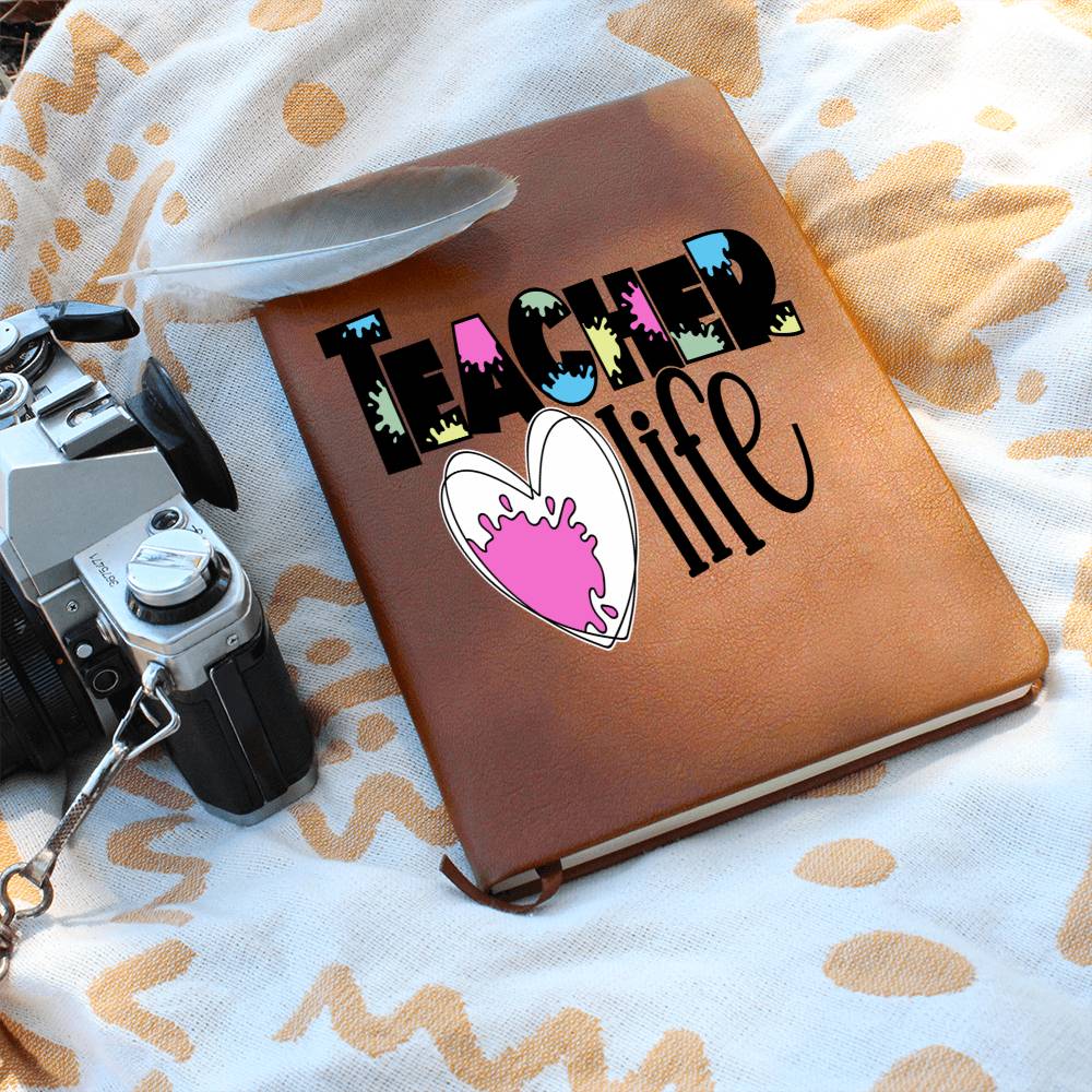 Teacher Life Blank Leather Notebook