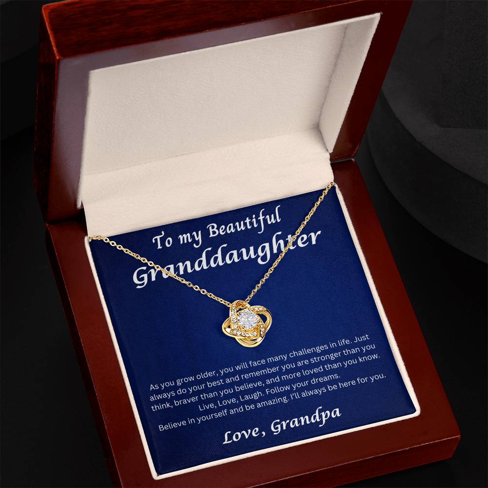 To My Granddaughter Love Grandpa Necklace