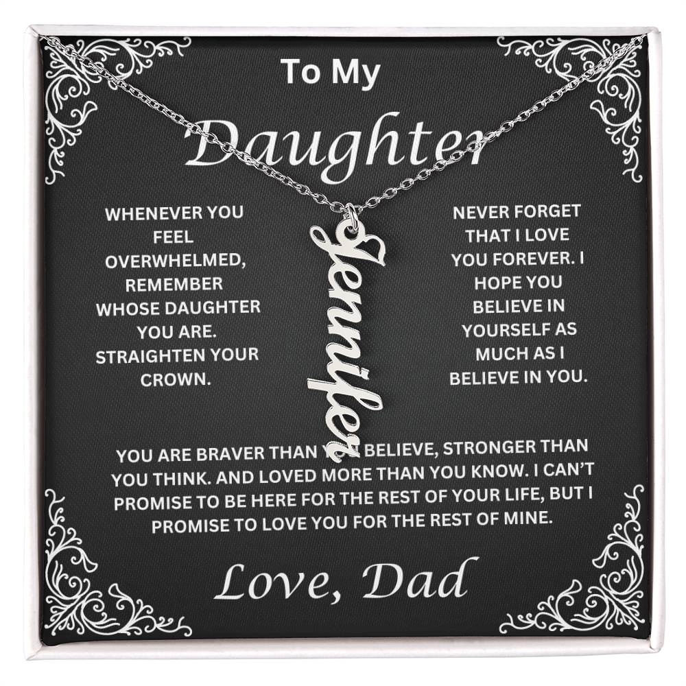Name Necklace To My Daughter Love Dad