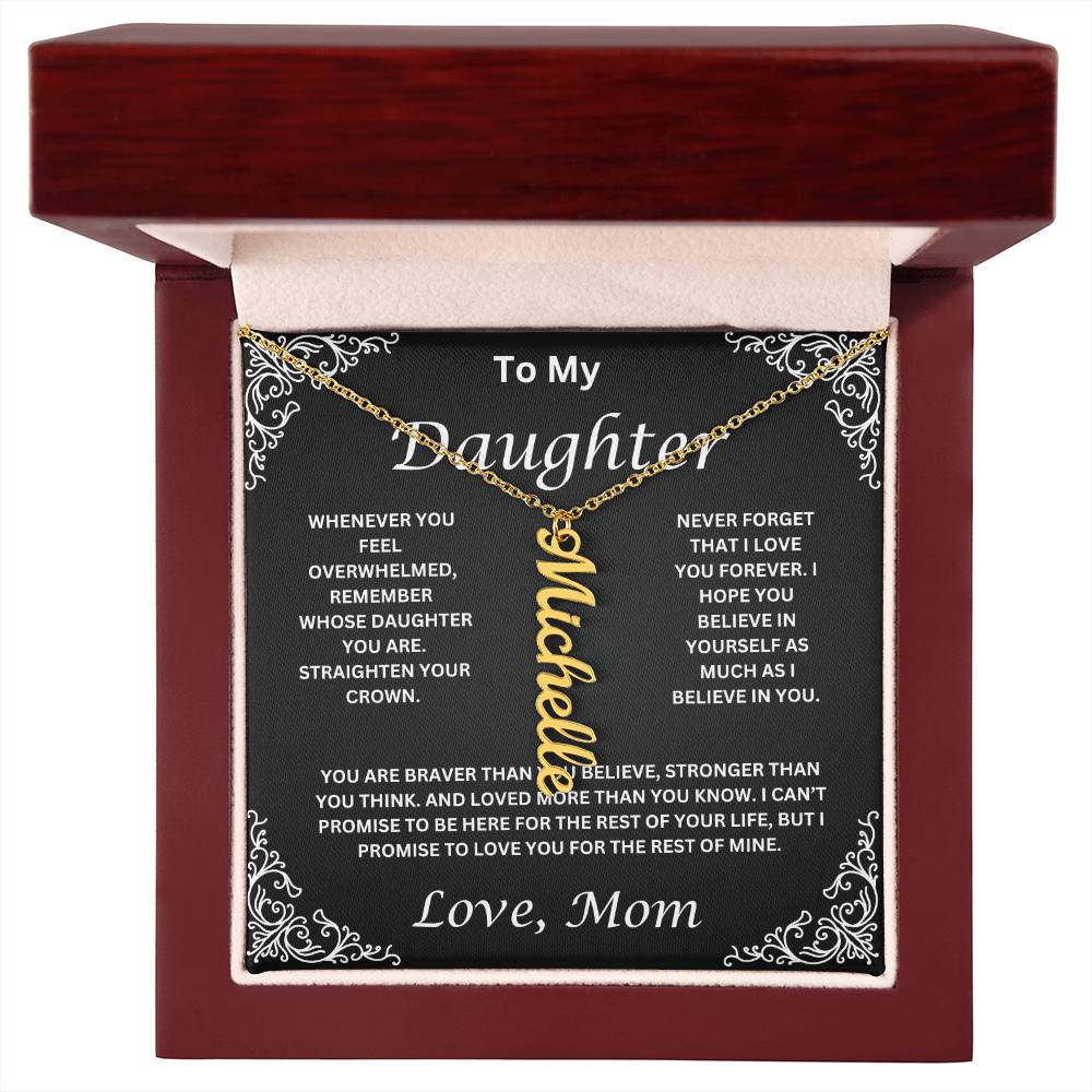 Name Necklace To My Daughter Love Mom