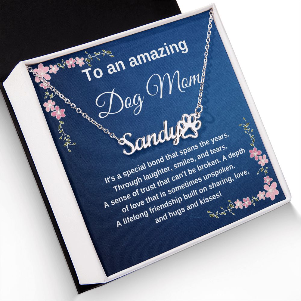 To An Amazing Dog Mom Custom Dog Name Necklace