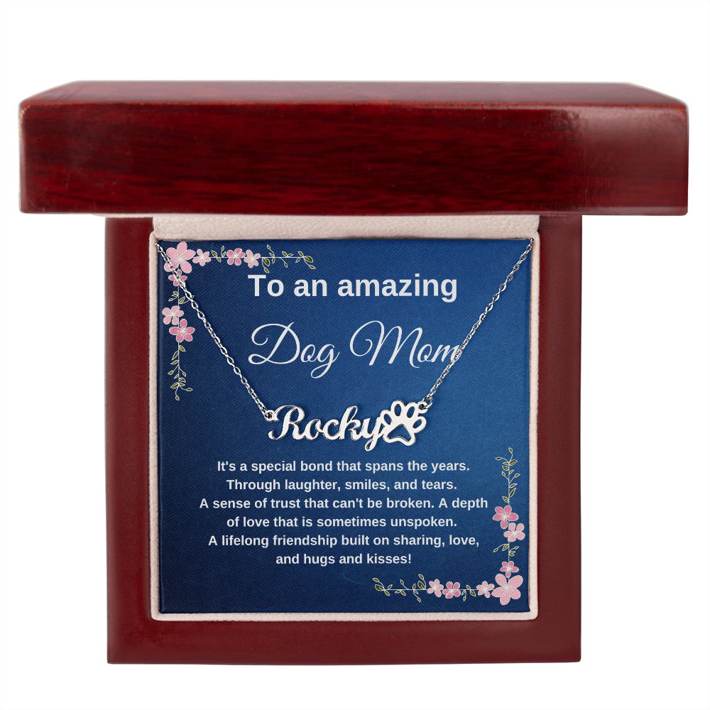 To An Amazing Dog Mom Custom Dog Name Necklace