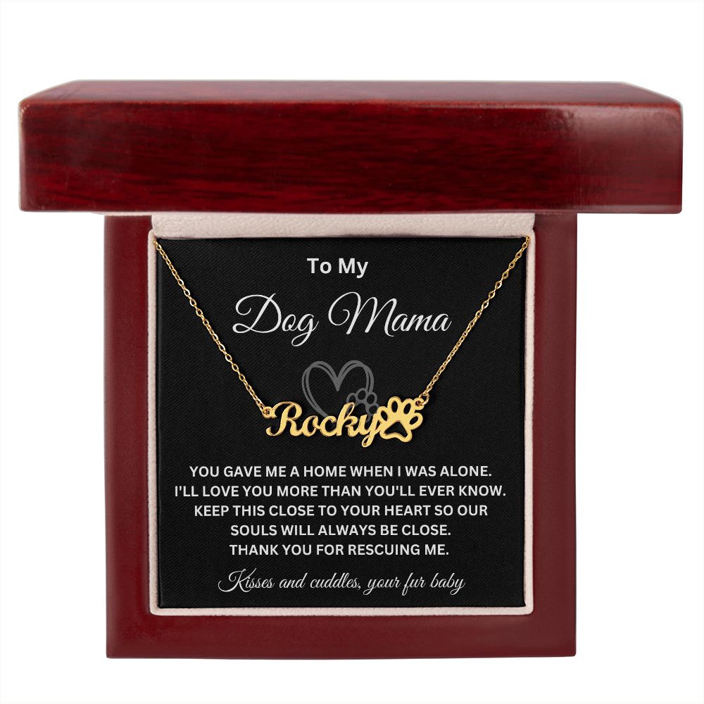 To My Dog Mama Personalized Necklace
