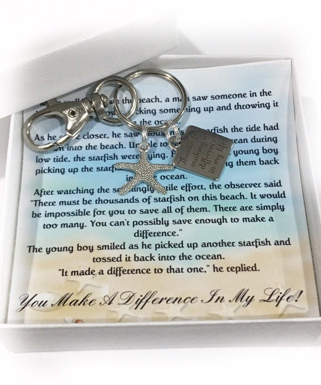 Starfish Keychain - Teacher, Coach Thank You Gift
