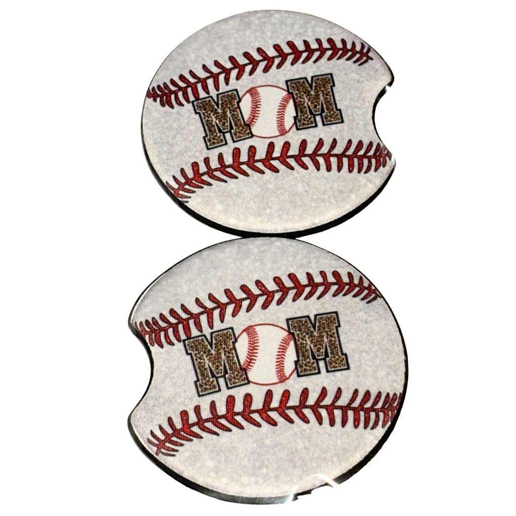 Baseball Mom Car Coasters, Christmas, Mom Gift