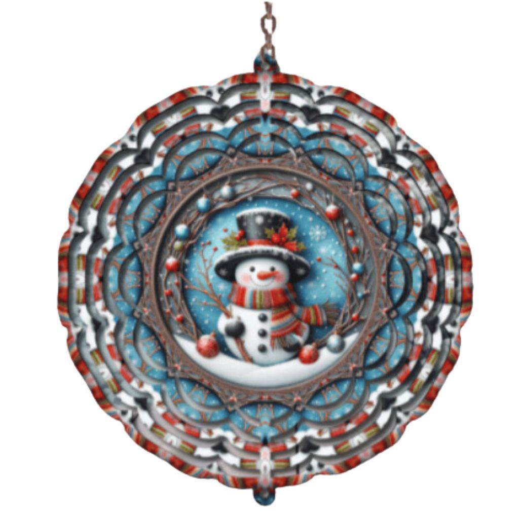 Snowman Decor, Wind Spinner, Christmas, Mom Gift