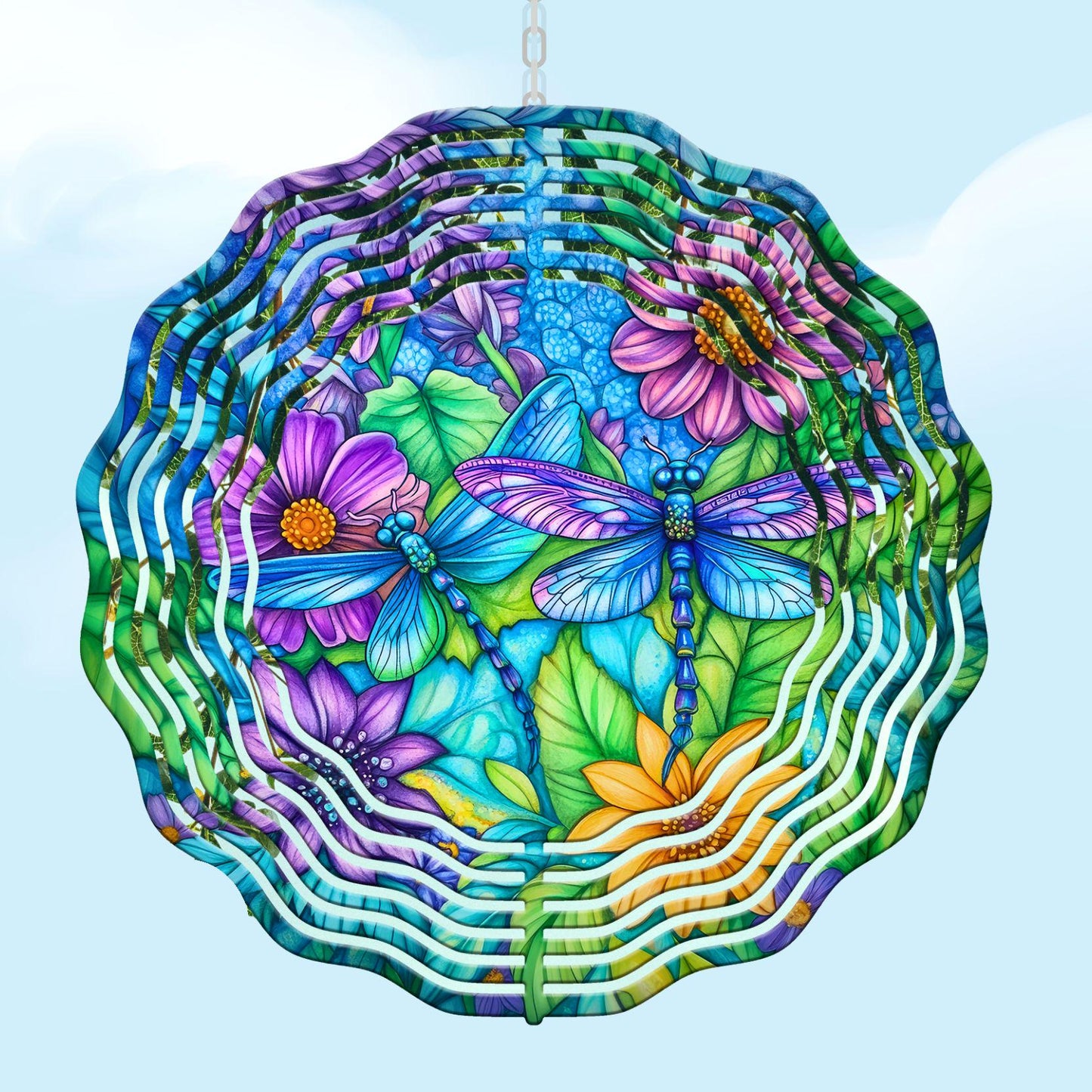 Dragonfly Wind Spinner: Metal Garden Decor, Outdoor Art