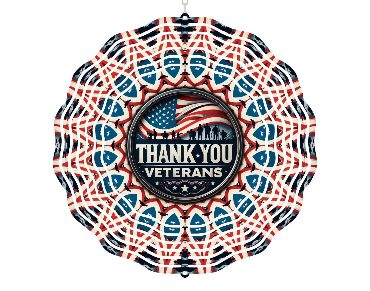 Veteran Wind Spinner, Thank You, Memorial Day, Red White and Blue, Dad Gift
