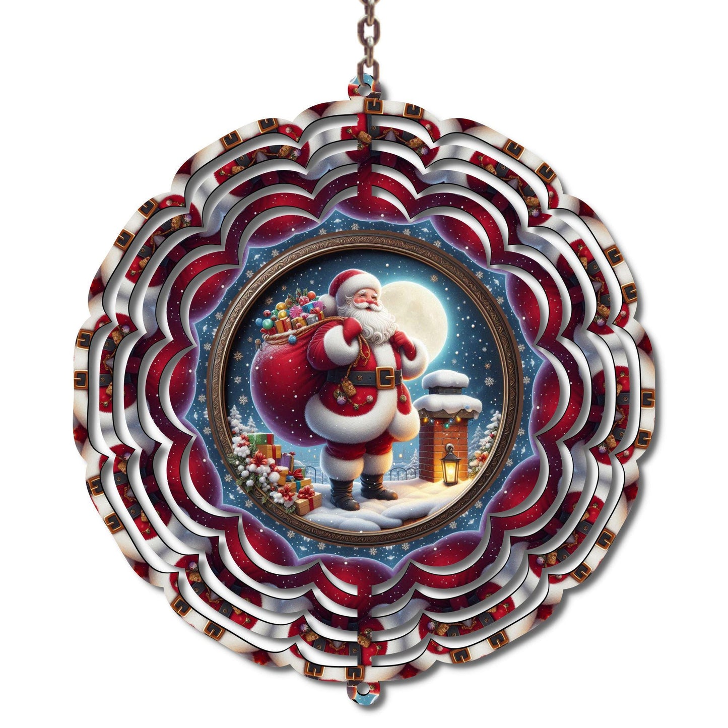 Christmas Decor, Santa Wind Spinner, Christmas, Grandma Gift