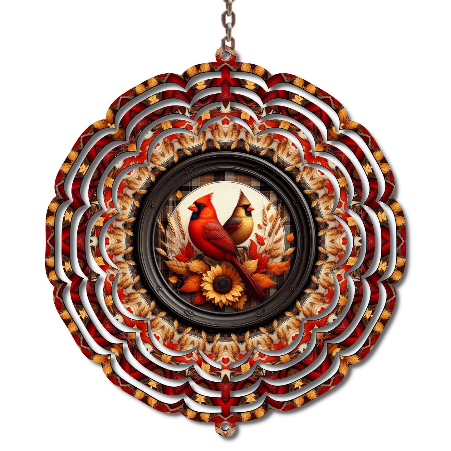 Fall Cardinal Wind Spinner, Autumn Decor, Thanksgiving, Mom Gift