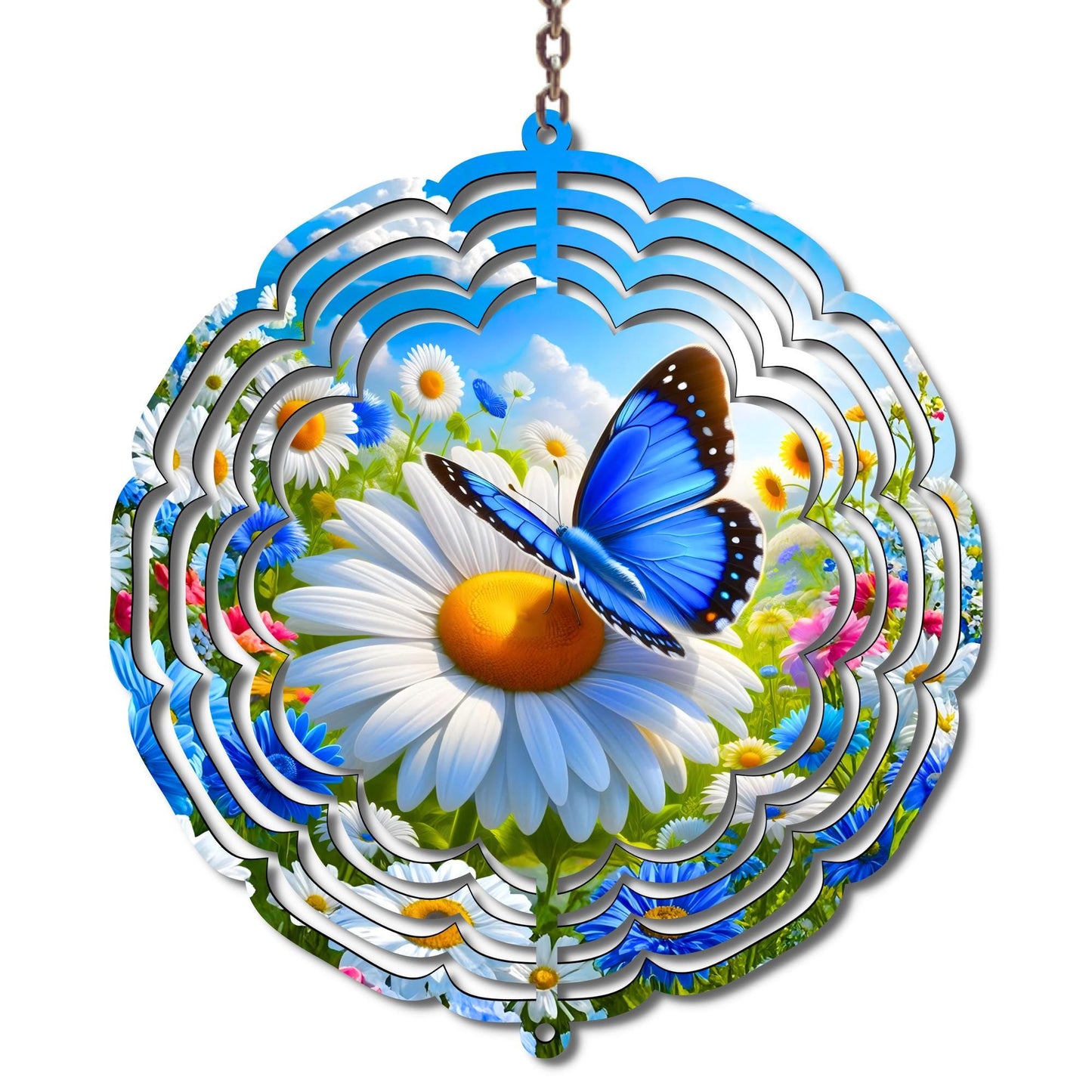 Blue Butterfly Wind Spinner – 10 Inch Spring Garden & Memorial Decor