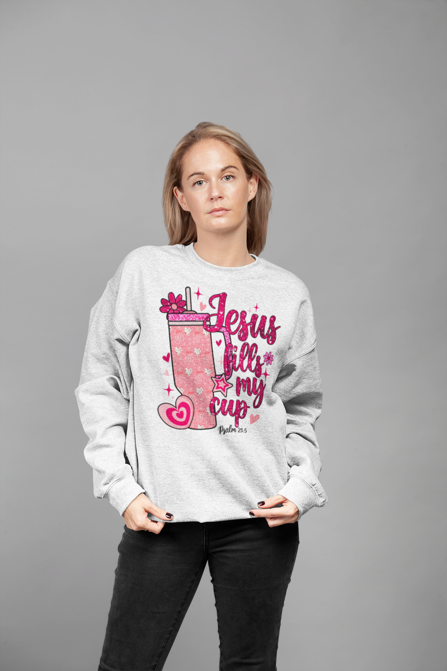Jesus Fills My Cup Crewneck Pullover Sweatshirt