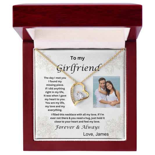 To My Girlfriend - Forever Love Necklace - 18k yellow gold finish