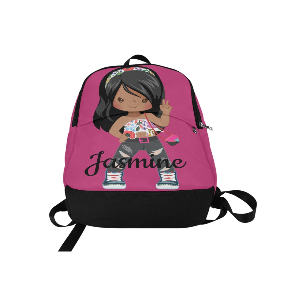 African American Black Girl Magic Dark Pink backpack Fabric Backpack