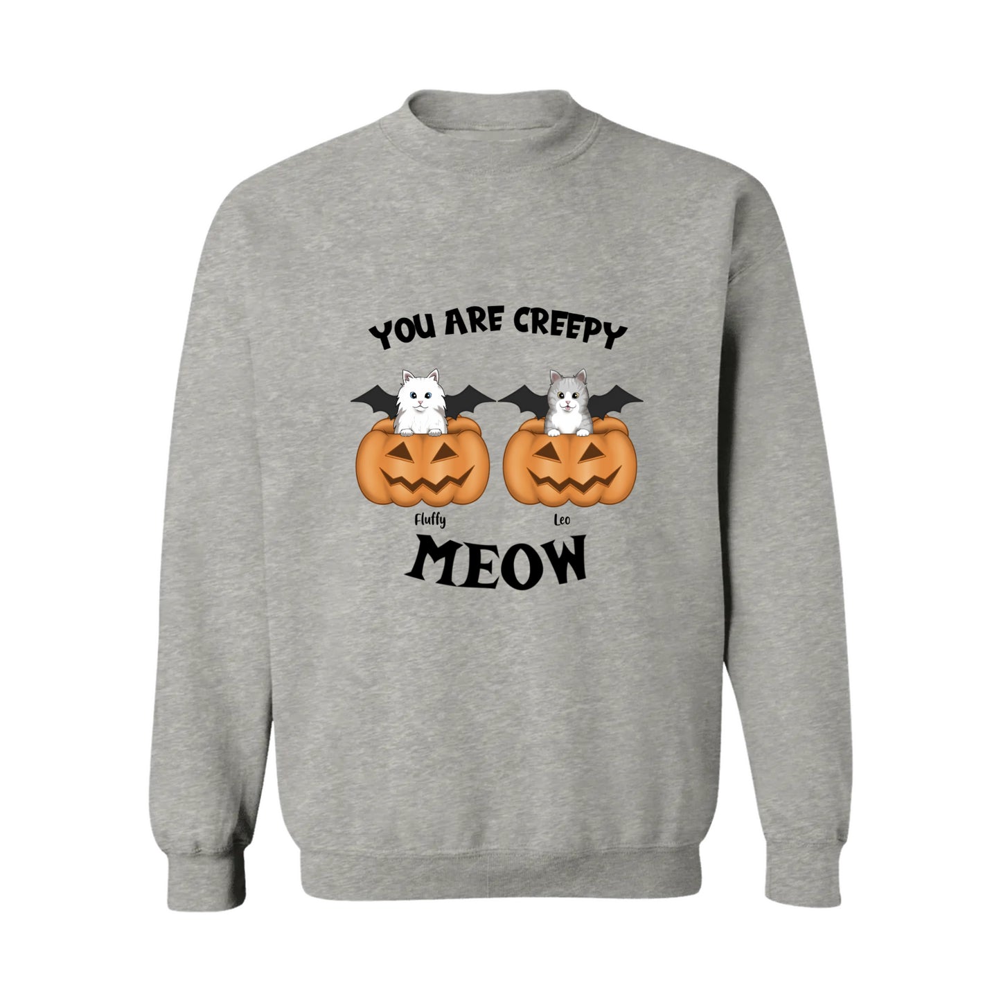 Creepy Cuties Cats Personalized Halloween Crewneck Pullover Sweatshirt