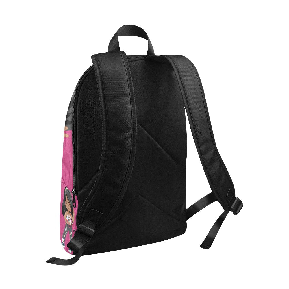 African American Black Girl Magic Dark Pink backpack Fabric Backpack